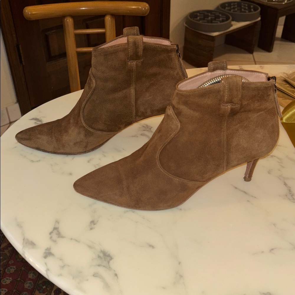 Veronica Beard Brown Suede Ankle Boots